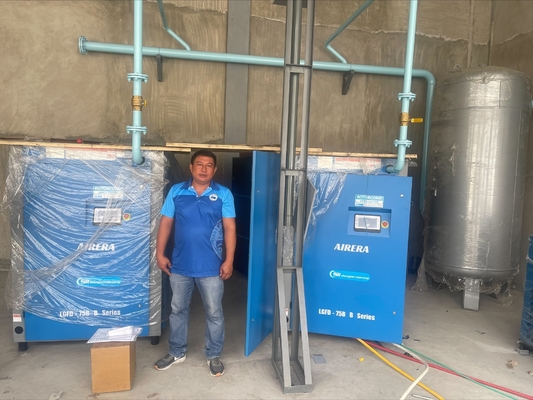 30% শক্তি সঞ্চয় 75kw/100hp ভিএসডি স্ক্রু কম্প্রেসার 7-15bar