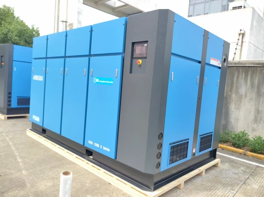 শক্তি 7.5 KW থেকে 355 KW রোটারি স্ক্রু এয়ার কম্প্রেসার পিএলসি কন্ট্রোল সিস্টেম এয়ার কুলড কুলিং পদ্ধতি