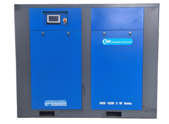 Shanghai Rotorcomp LGCD-132DF C VP Screw Air Compressor with 10 Bar Rated Pressure and 5.3-21 M3/min Capacity